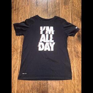 🔥🔥SOLD🔥🔥 Boys The Nike Tee Shirt Sleeve Tshirt Sz Large I’m All Day Black